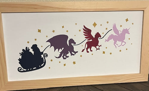 Santa's Sleigh Framed Signs