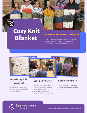 Cozy Knit Blanket Making- 12/1 Friday 2pm