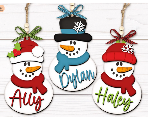 Snowman Ornament Trio