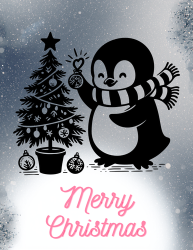 Holiday Penguin Painted Rounds